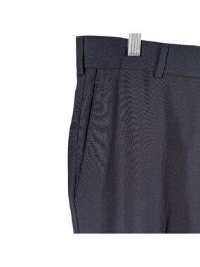 Slates Mens Dress Pants 31 x 30 Charcoal Gray Wool Blend Cuffed  EUC